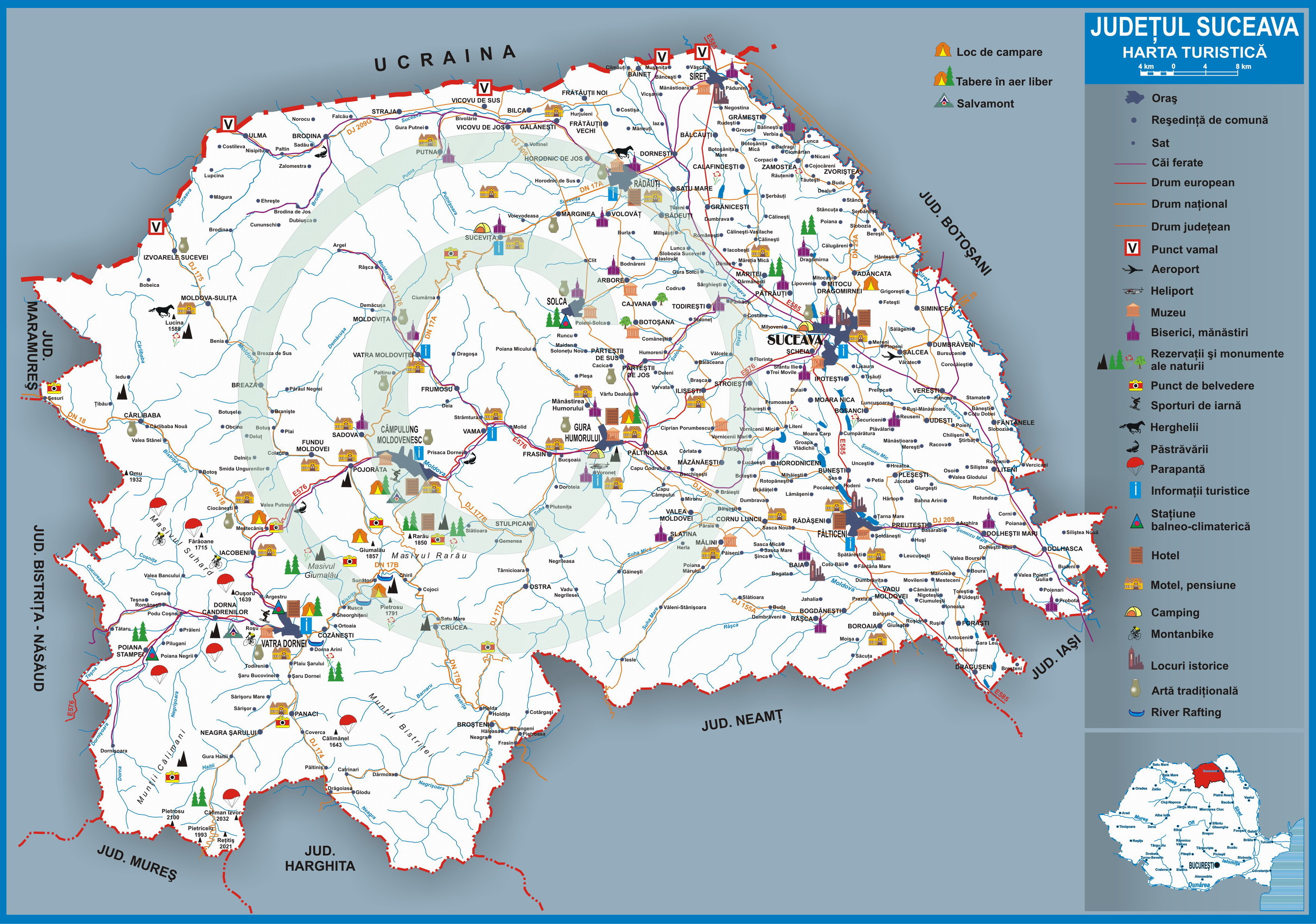 Harta Rutiera A Judetului Suceava Harta Clima